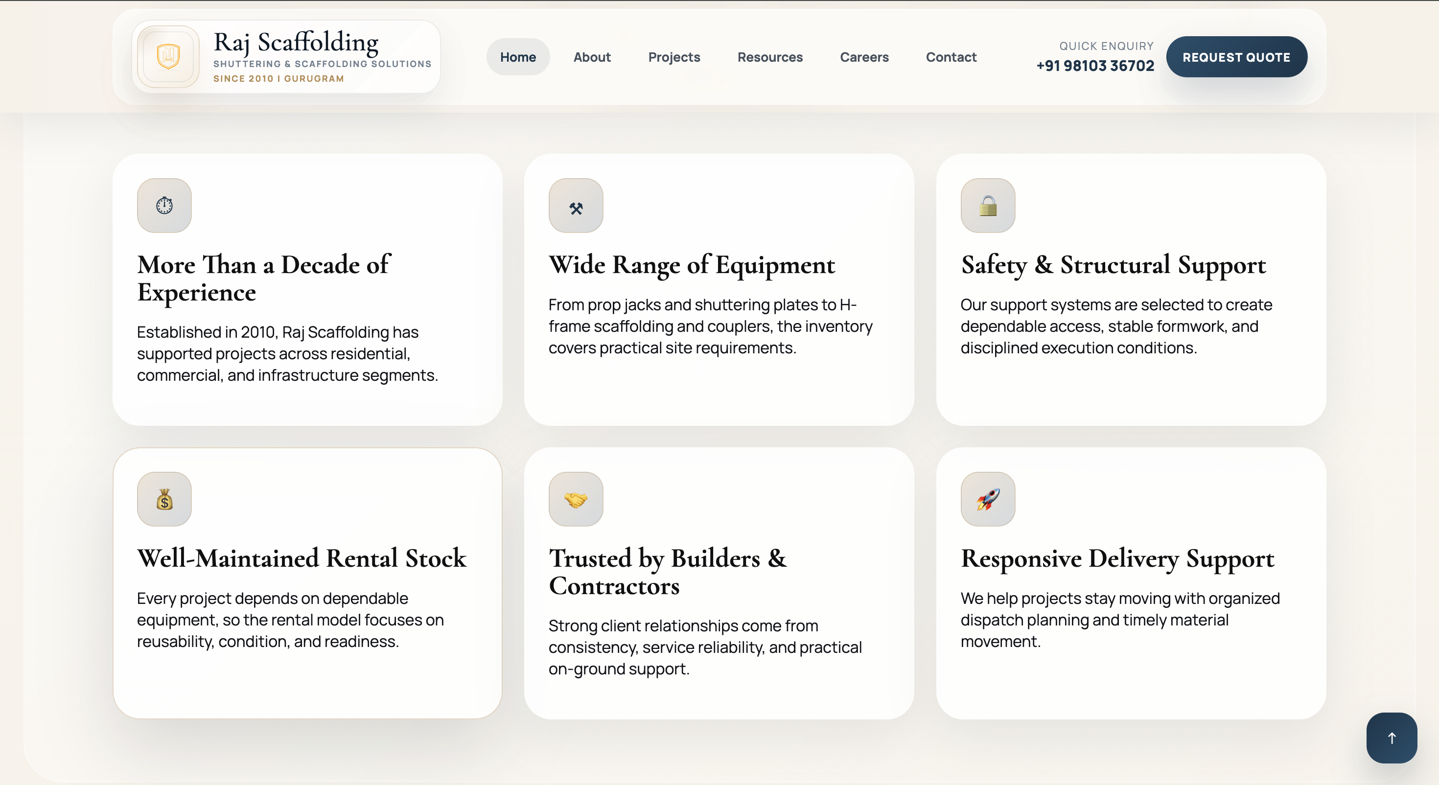 Raj Scaffolding Website